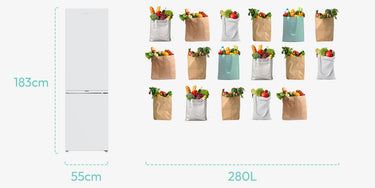 Stockage optimisé dans seulement 55cm de largeur