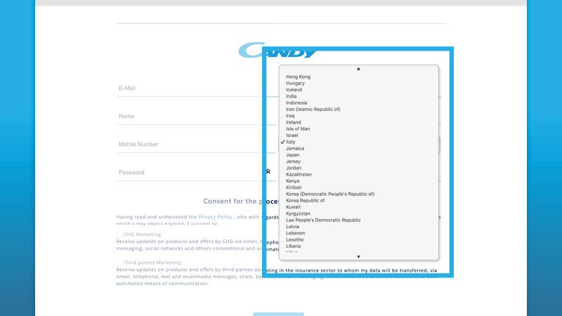 Select country
