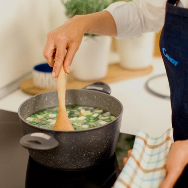 Summer minestrone with barley and mint