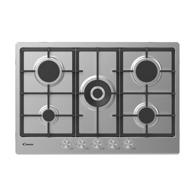 Hob, Gas, 5 zones, Stainless Steel, Inox/Steel