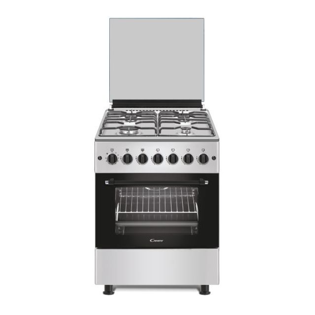 Cuisinières, Pose libre, Mixte électrique / gaz, table de cuisson Gaz, Inox