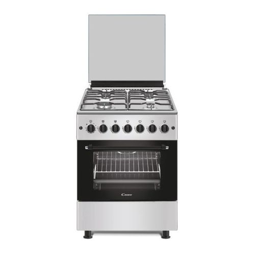 Cuisinières, Pose libre, Mixte électrique / gaz, table de cuisson Gaz, Inox