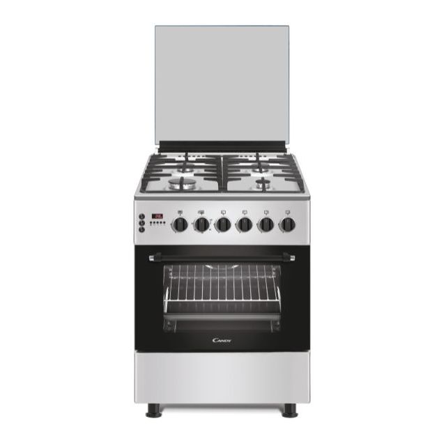 Cuisinières, Pose libre, Mixte électrique / gaz, table de cuisson Gaz, Inox