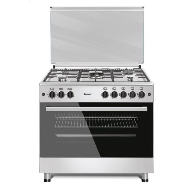 Cuisinières, Pose libre, Mixte électrique / gaz, table de cuisson Gaz, Inox