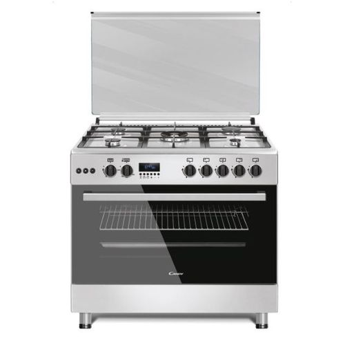 Cuisinières, Pose libre, Mixte électrique / gaz, table de cuisson Gaz, Inox
