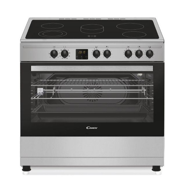 Cookers with oven, Free Standing, All electric, hob Vetroceramic, Stainless Steel