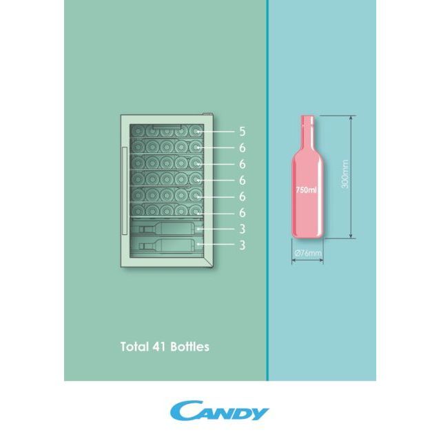 Candy CWC 150 EM/N - Vinoteca 41 botellas 84,5x49x53,5cm Clase A · Comprar  ELECTRODOMÉSTICOS BARATOS en lacasadelelectrodomestico.com