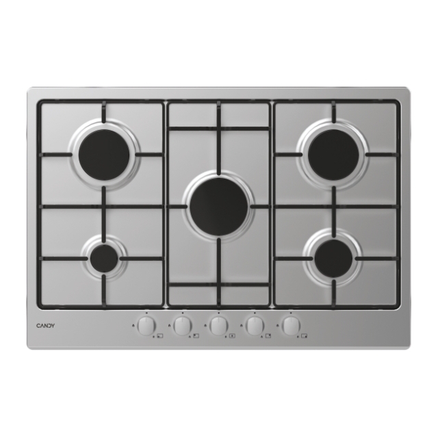 Tables de cuisson, Gaz, 5 zones, INOX/ACIER, L x P x H (mm): 745X510X35