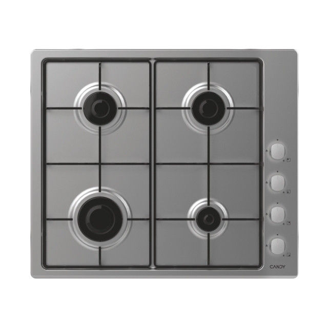 Hob, Gas, 4 zones, Stainless Steel, Inox/Steel