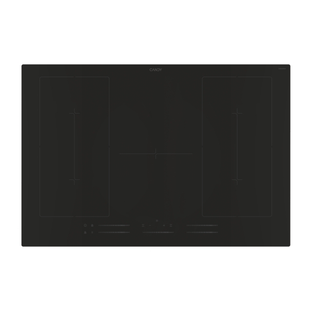 Főzőlap, indukciós, 5 zóna, fekete szín, kerámia felület