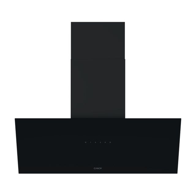 Elszívó, Falra szerelhető, kürtős, fekete szín, LED világítás