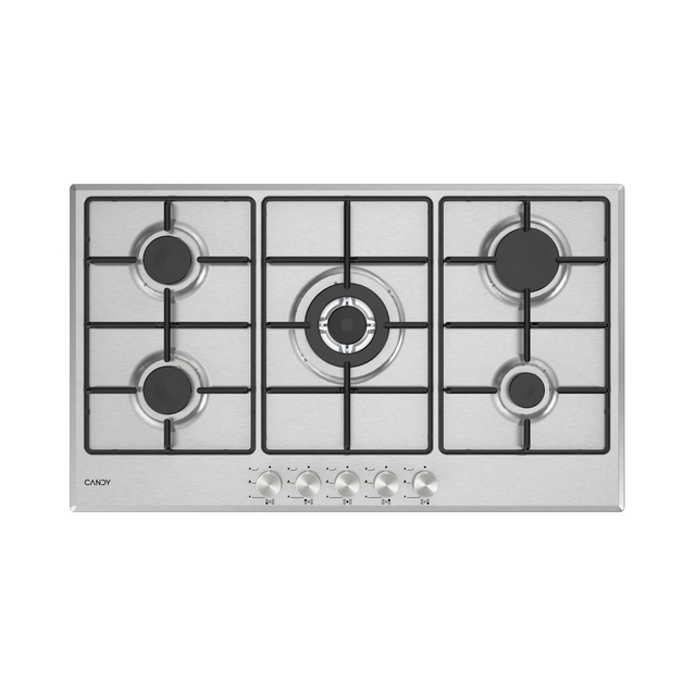 Tables de cuisson, Gaz, 5 zones, Inox, Inox plate