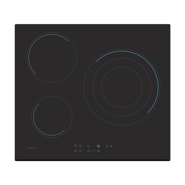 Плотове, Електрически, 3 области, Черен, Vetroceramic