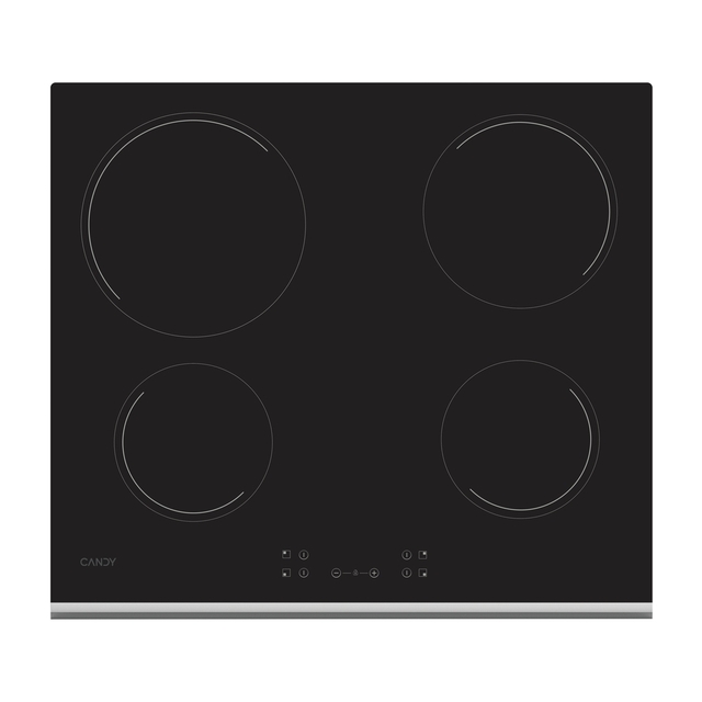 Placas, Vitrocerâmica,, 4 posições, Preto, Vitrocerâmica,