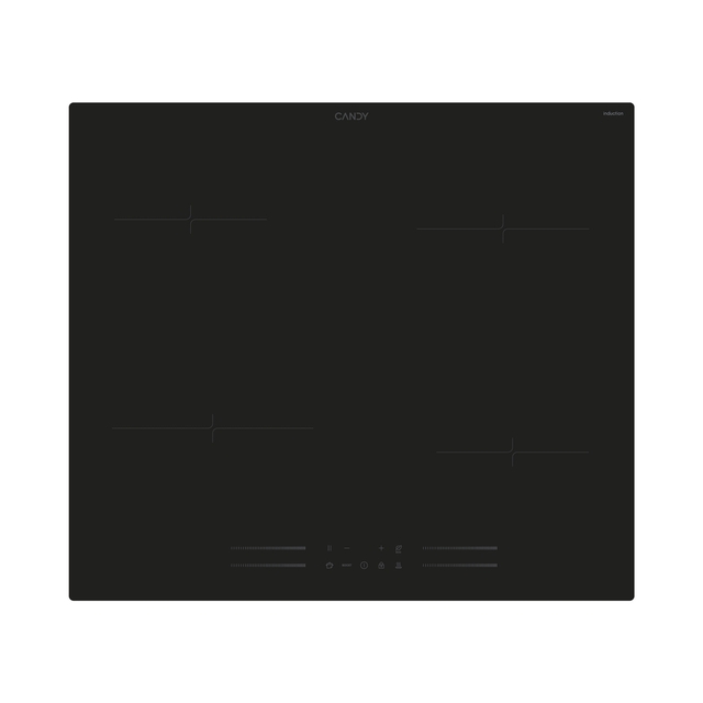 Főzőlap, indukciós, 4 zóna, fekete szín, kerámia felület