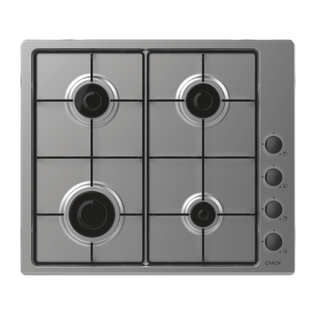 Tables de cuisson, Gaz, 4 zones, Inox, INOX/ACIER