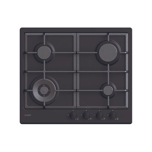 Plite, Gaz, 4 zone, Negru, Inox/Otel