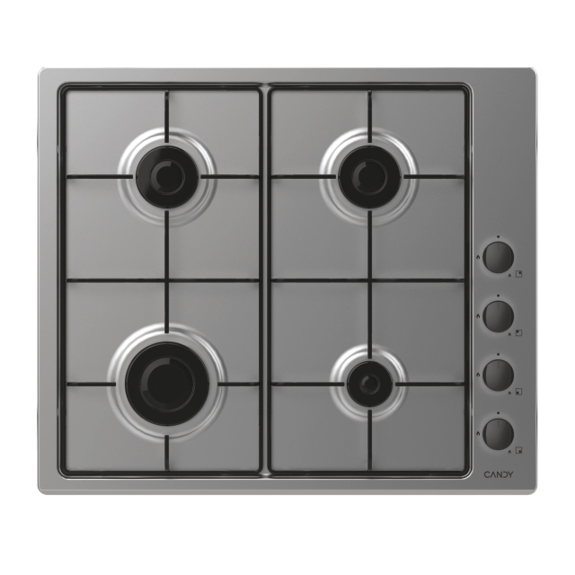 Hob, Gas, 4 zones, Stainless Steel, Inox/Steel
