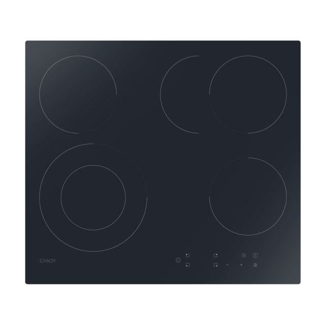 Főzőlap, kerámia, 4 zóna, fekete szín, kerámia felület