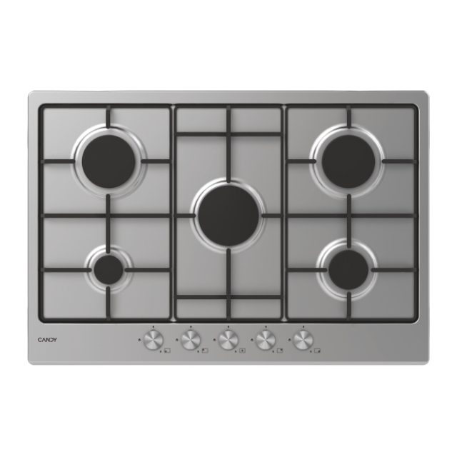 Tables de cuisson, Gaz, 5 zones, Inox, Inox plate