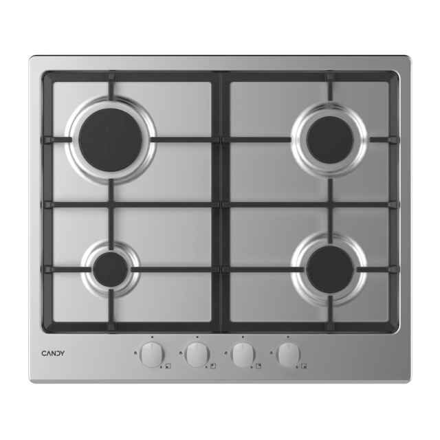 Hob, Gas, 4 zones, Stainless Steel, Inox plate
