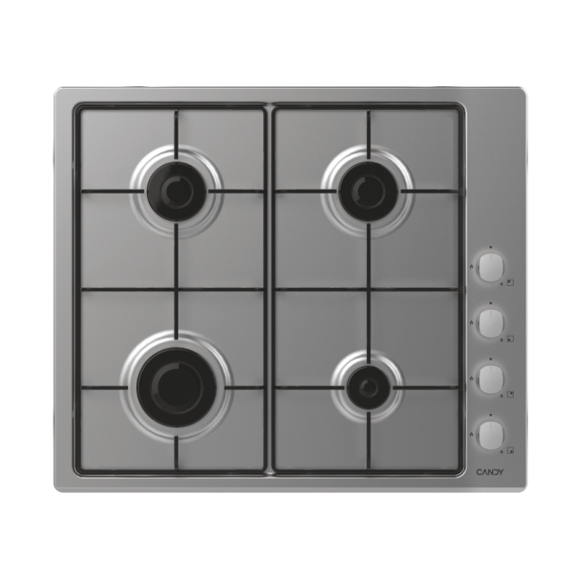 Hob, Gas, 4 zones, Stainless Steel, Inox/Steel
