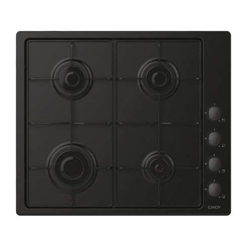 Płyty grzejne, Gazowa, ilość palników 4, Czarny, Inox/Stal