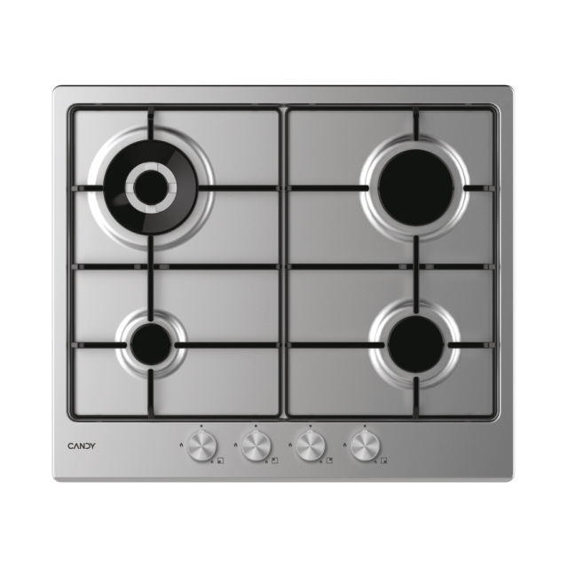 Hob, Gas, 4 zones, Stainless Steel, Inox/Steel