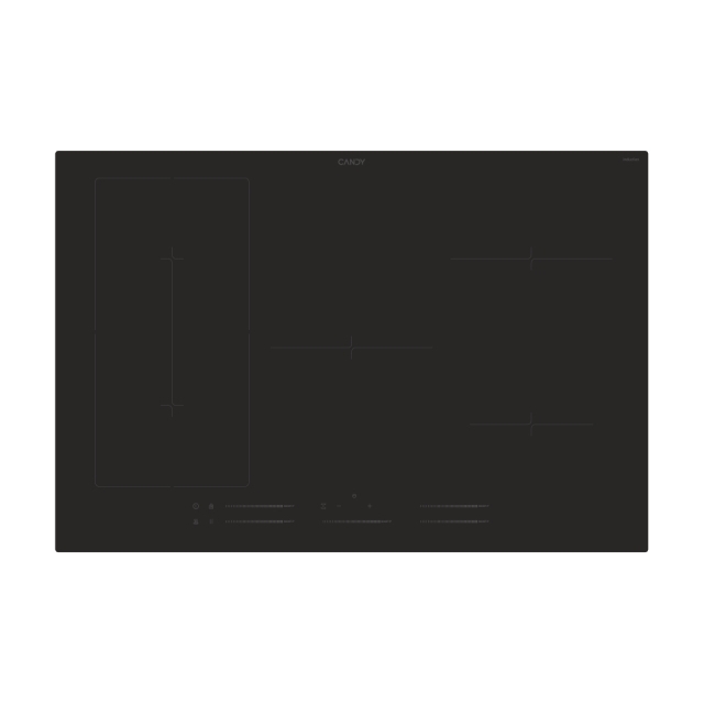 Tables de cuisson, Induction, 5 zones, Noir, Vetroceramic