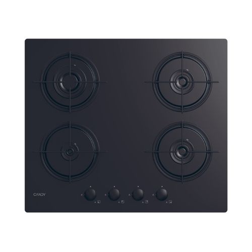 Hobs, Gas on glass, 4 zones, Black, Tempered glass