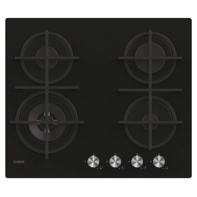 Plite, Gaz pe sticla, 4 zone, Negru, Sticla securizata