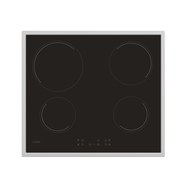 Keramička, 4 područja, Crna, Keramička, Š x D x V (mm): 54X592 x 522