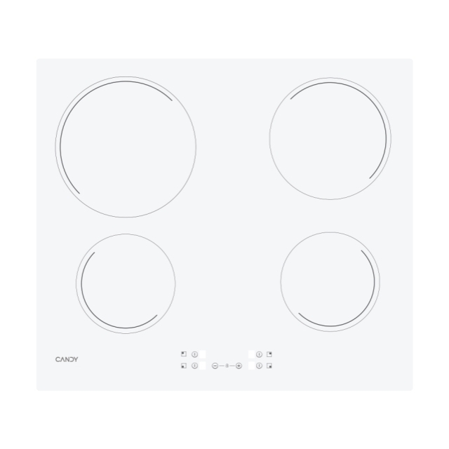 Főzőlap, kerámia, 4 zóna, fehér szín, kerámia felület