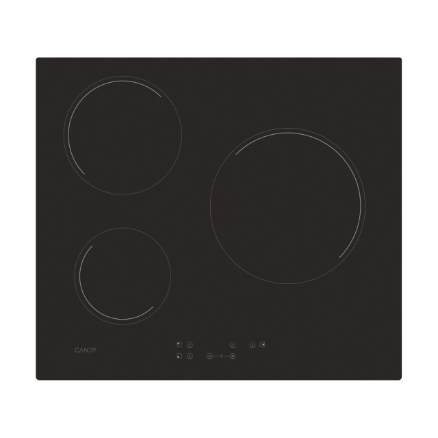 Kochfelder, Elektrisch, 3 Kochzonen, Schwarz, Vetroceramic