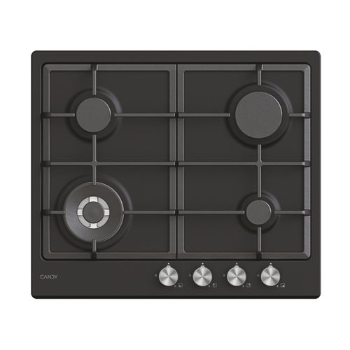 Plite, Gaz, 4 zone, Negru, Inox/Otel