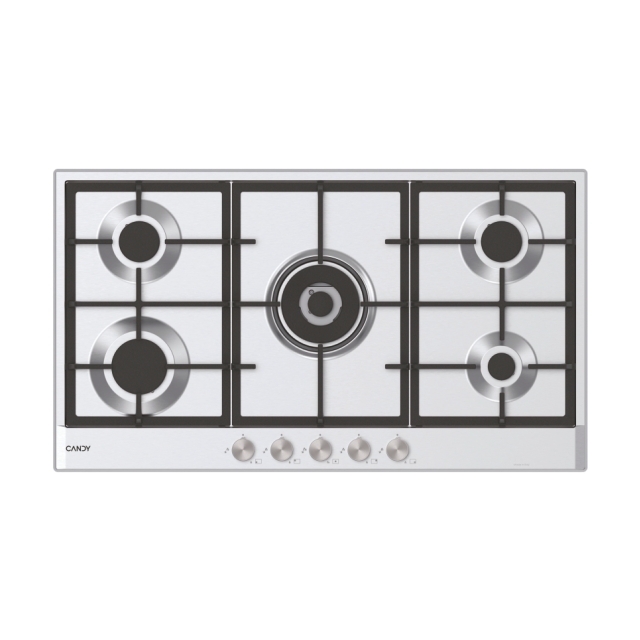 Hobs, Gas, 5 zones, Stainless Steel, Inox plate