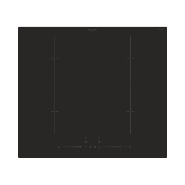 Főzőlap, indukciós, 4 zóna, fekete szín, kerámia felület