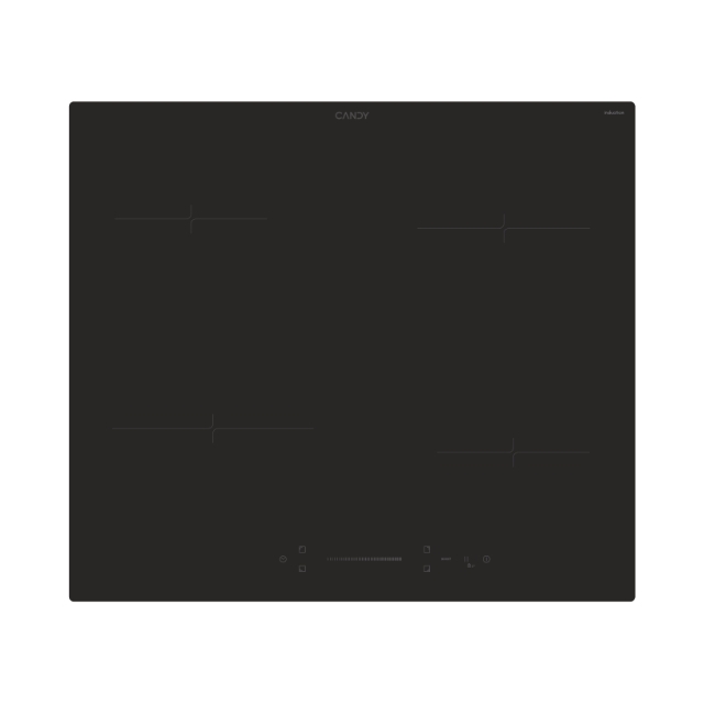 Főzőlap, indukciós, 4 zóna, fekete szín, kerámia felület
