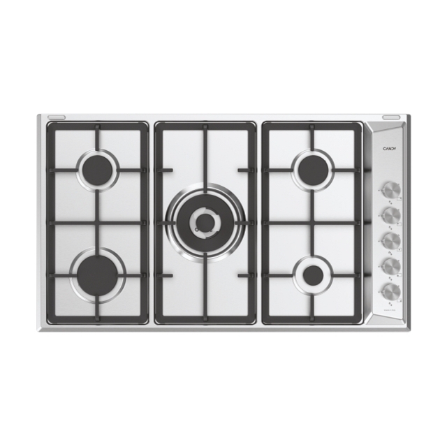 Hobs, Gas, 5 zones, Stainless Steel, Inox plate