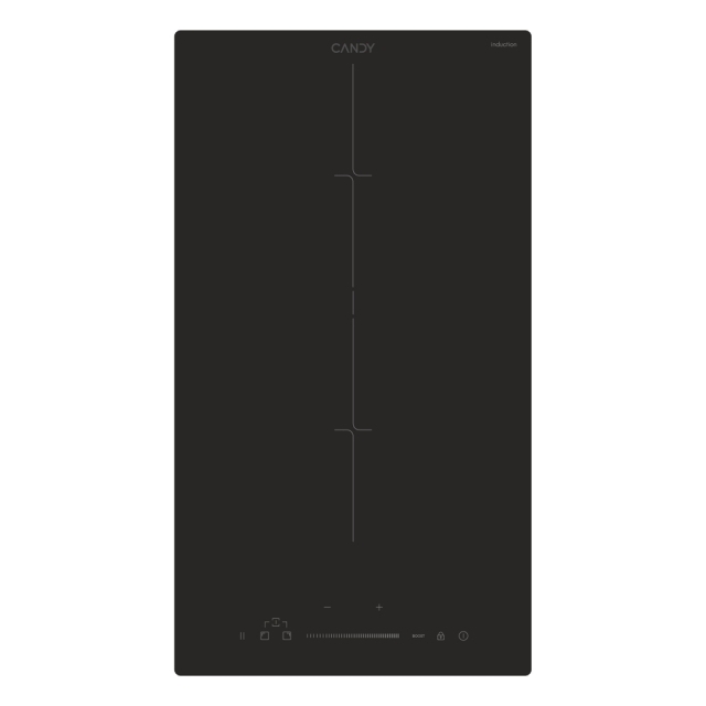 Főzőlap, indukciós, 2 zóna, fekete szín, kerámia felület