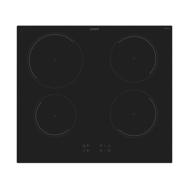 Ploča, Indukcijska, 4 zona, Crna, Staklokeramika