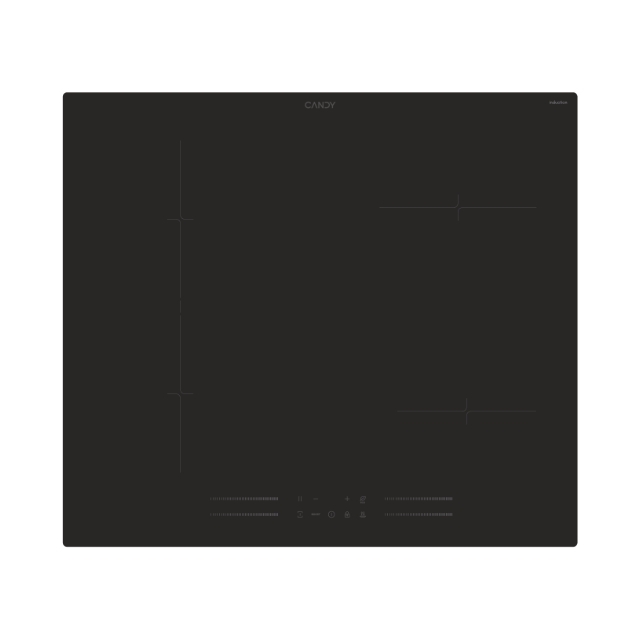 Főzőlap, indukciós, 4 zóna, fekete szín, kerámia felület