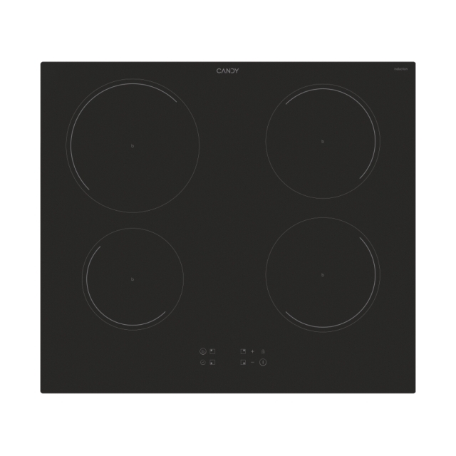 Ploča, Indukcijska, 4 zona, Crna, Staklokeramika