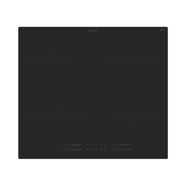 Főzőlap, indukciós, 4 zóna, fekete szín, kerámia felület