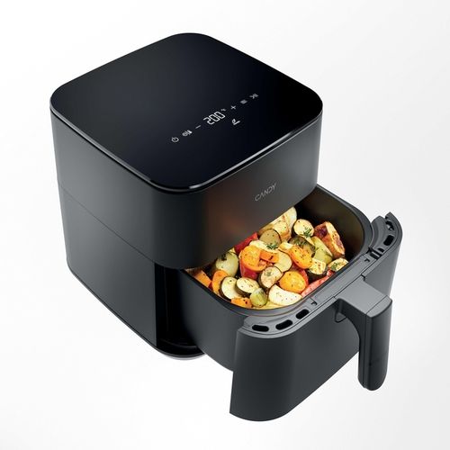 Air fryer, Μαύρο, Μέγιστη χωρητικότητα 5l, Εύρος θερμοκρασίας 80°-200°, 1500 (W)