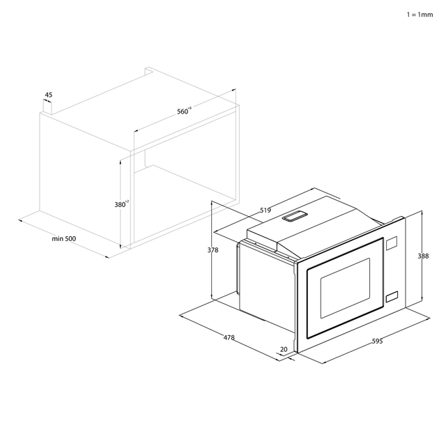 MIC34GDFX-19 | Microwaves Frameless Built In Microwave | Candy