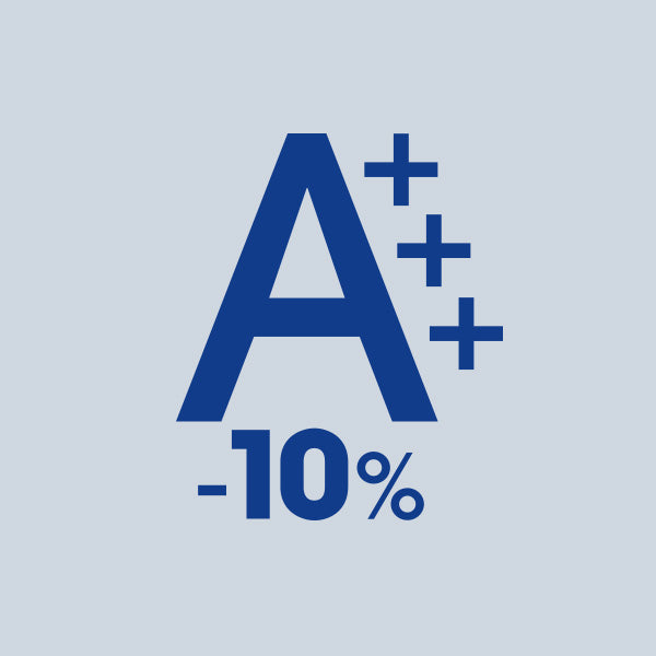Icona con grande lettera A blu, tre simboli di più (+) a destra, e un meno 10% sotto, su sfondo chiaro.