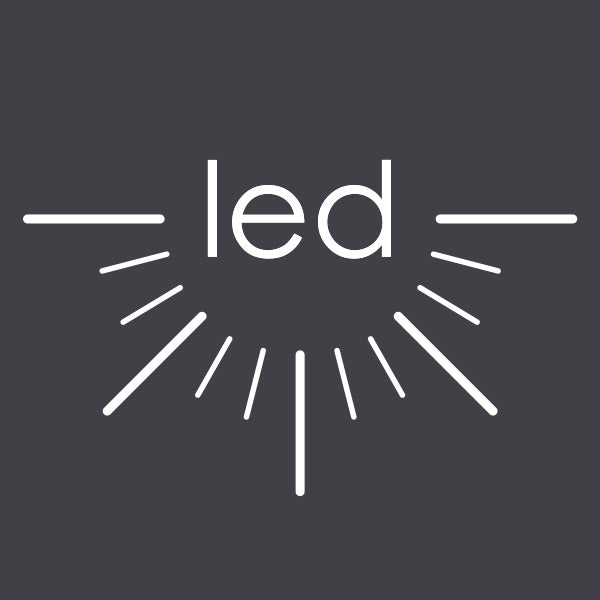 icona con scritto "led" che indica la luce led